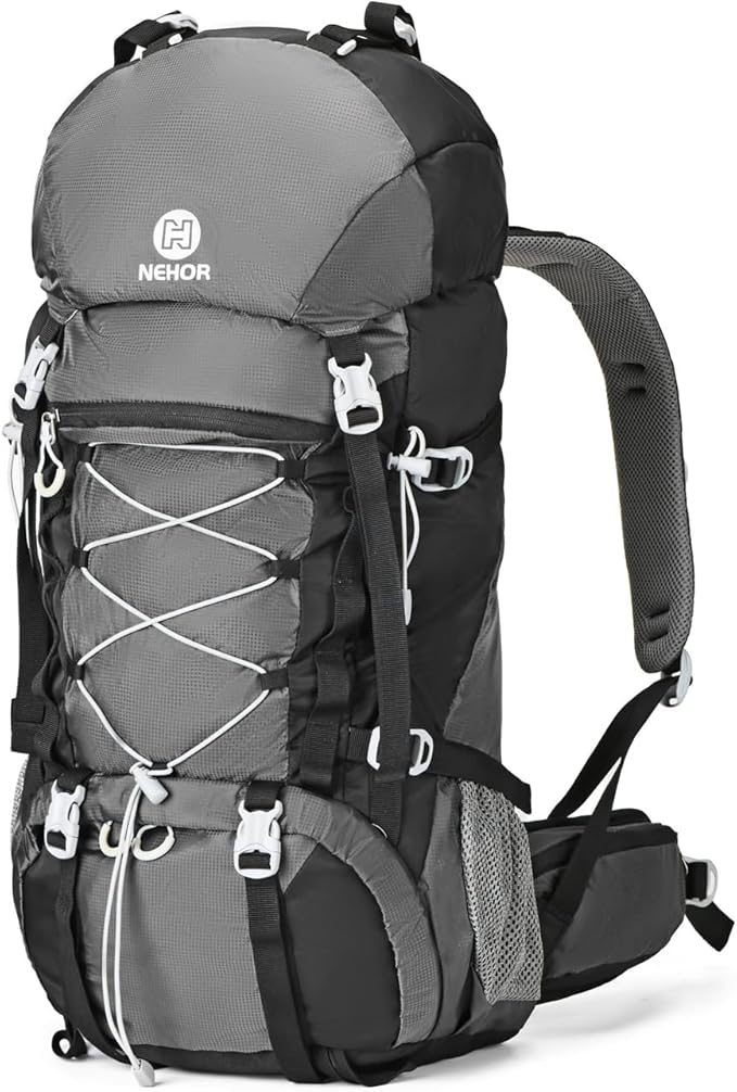 60L Hiking Backpack, Water Resistant Camping Backpack by NEHOR