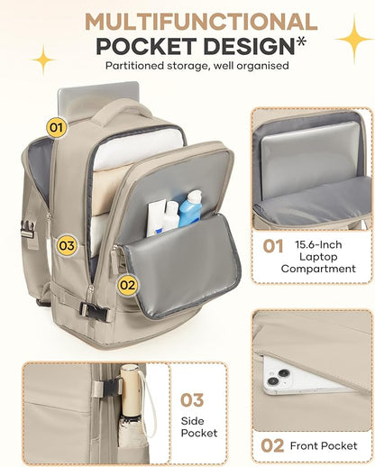 coofay Large Travel Backpack For Women Men Airline Approved Carry On Backpack - Image 4