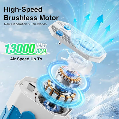 Portable Fan 4000mAh Rechargeable, 4 Speeds 13000RPM Strong Airflow, Personal - Image 3