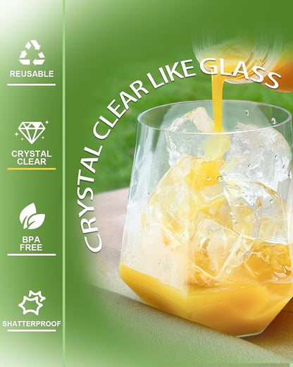 Maaacute 40 Pack Plastic Stemless Wine cocktail Whiskey Champagne Glasses - Image 5