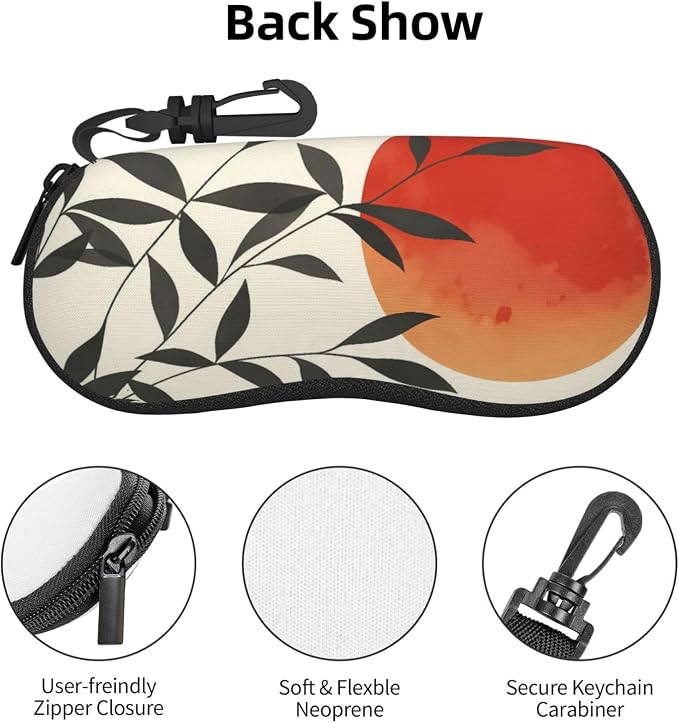 Watercolor Orca Whale Glasses Case Neoprene Portable Zipper Eyeglass Bag - Image 4