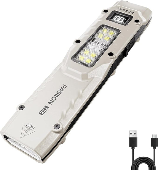 EDC Tactical Flashlight, Flat Flashlights Rechargeable, Dual-Switches LED Small by flashlight