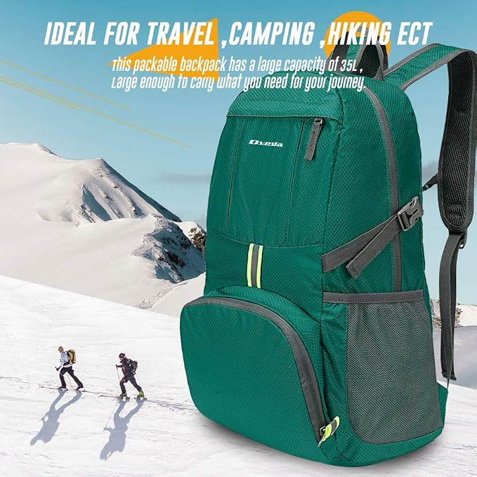 35L Lightweight Packable Backpack Waterproof Durable Hiking Travel Backpack - Image 2