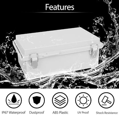 LeMotech Electrical Box, IP67 Waterproof Hinged Cover Stainless Steel Latch - Image 3