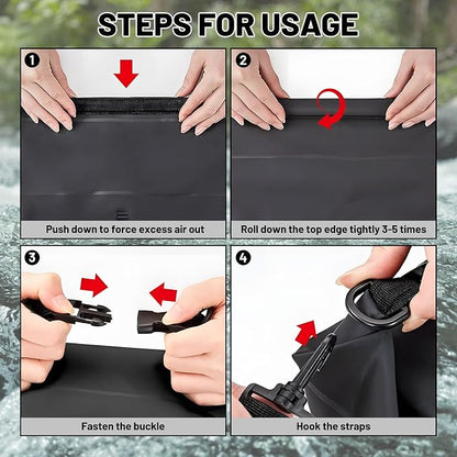 Waterproof Dry Bag, Sea Turtle Jellyfish Coral Red Small Waterproof Backpack - Image 8