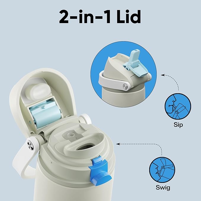 Insulated Water Bottle with Straw - Image 3