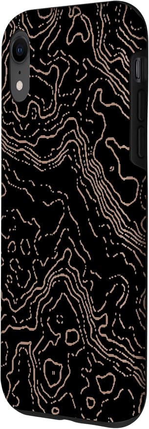 Topography Black & Brown Abstract Pattern Topographic Map Case - Image 2