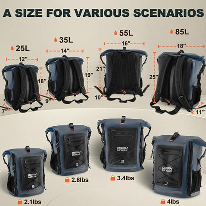 OSAH DRYPAK Waterproof Backpack Dry Bag 25L/35L/55L/85L – Heavy Duty Roll-Top - Image 2