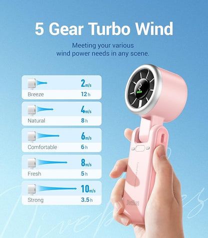 Diveblues Portable Handheld Turbo Fan, 5 Gear Wind, Battery Operated, 3 IN 1 - Image 5