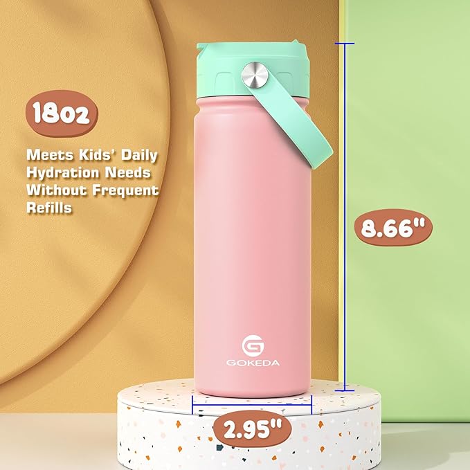 18oz Kids Water Bottle, Insulated Water Bottles - Image 7