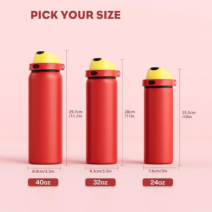 POWCAN 24 oz Travel Water Bottle: 2-in-1 Push-Button Spout & Quick-Flip Straw - Image 3
