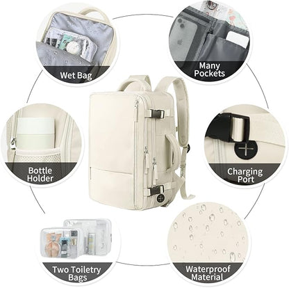 Hanples Travel Backpack for Women Men Large Carry On Person Item Flight - Image 6