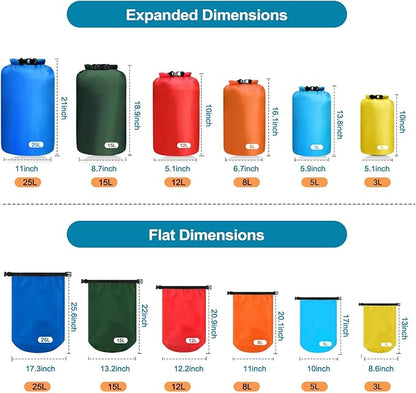 6PCS Dry Bags Waterproof, Lightweight Dry Bags - Image 2