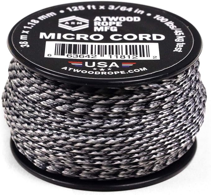 Atwood Rope MFG Micro Utility Cord 1.18mm X 125ft Reusable Spool | Tactical by AtwoodRopeMFG