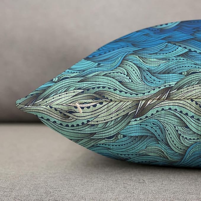 TKS MITLAN Abstract Wave Pillow Covers 18 x 18 Inch Ocean Sea Water Gradient - Image 6