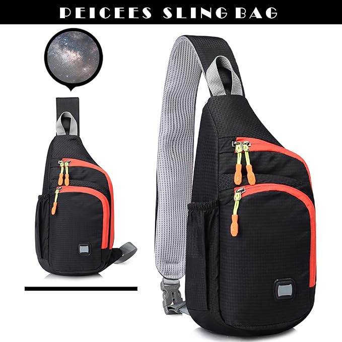 Peicees Small Sling Backpack Waterproof Unisex Shoulder Bag Chest Crossbody - Image 8