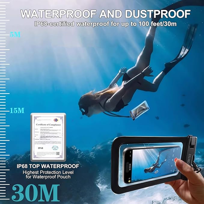 Up to 8.7" 6 Pack Multicolor Waterproof Phone Pouch, Large Phone Waterproof - Image 4
