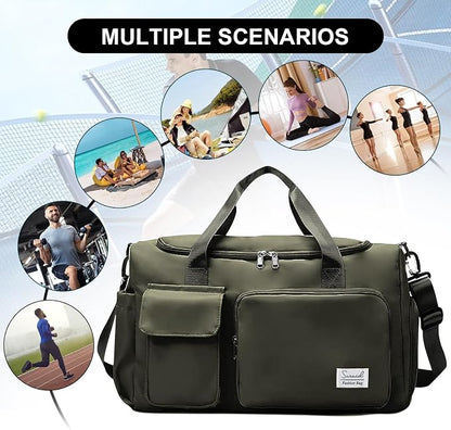 Suruid Gym Bag for Women Men, Travel Duffle Bag Large Capacity Carry On - Image 7