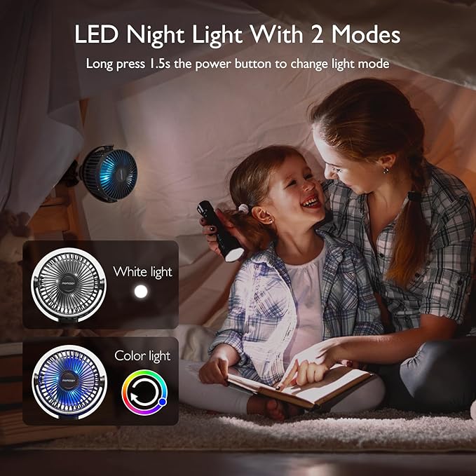 Momcozy 8000mAh Portable Stroller Fan | 27H Ultra-long Battery Life | - Image 6