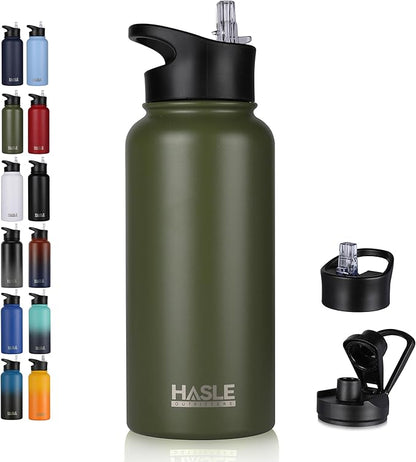 HASLE OUTFITTERS 32 oz Insulated Water Bottle Stainless Steel Double Walled by HASLEOUTFITTERS