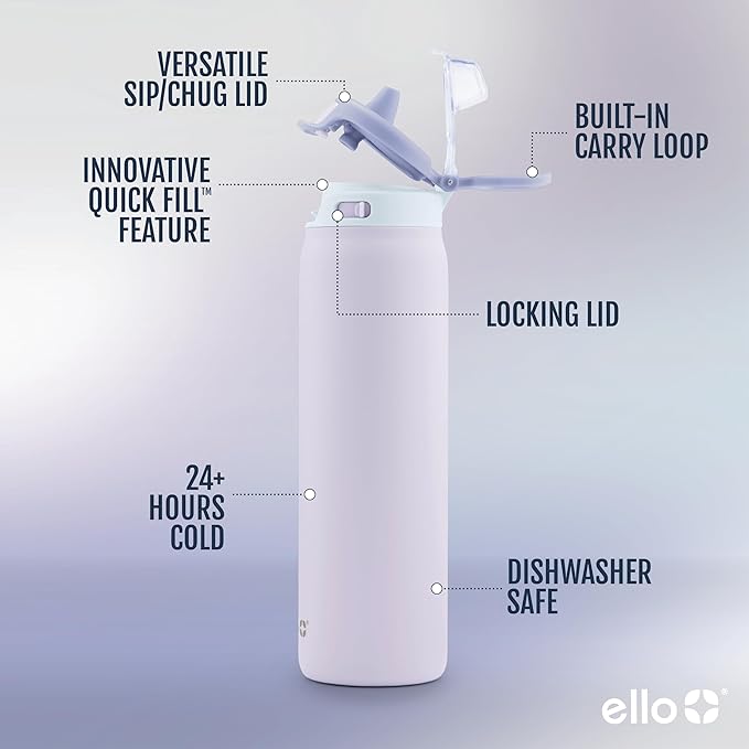 Ello Pop & Fill 32oz Stainless Steel Water Bottle - Image 3