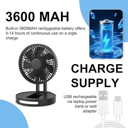 Qoqooice Portable Fan, 3600 mAh Rechargeable Battery Operated Fan - Image 5