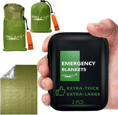 Frelaxy Emergency Blanket 2-Pack/4-Pack, Extra-Thick Extra-Large Space Blankets by Frelaxy