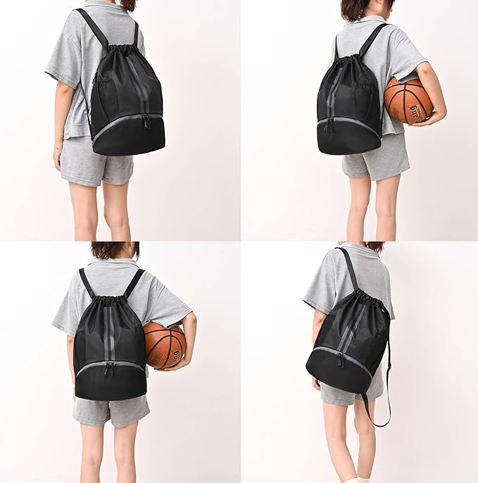 LOKAPEGY Black Drawstring Gym Bag - Image 6