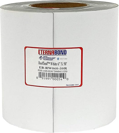 EternaBond RoofSeal White 6" x50' MicroSealant UV Stable RV Roof Seal Repair by ETERNABOND