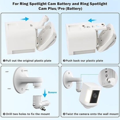 2Pack Wall Mount for Ring Spotlight Cam Battery and Ring Spotlight Cam Plus/Pro - Image 6