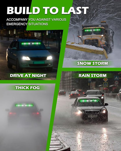 HLauto 604N Emergency Dash Strobe Lights: 2x16.8 inch Green White Security - Image 8