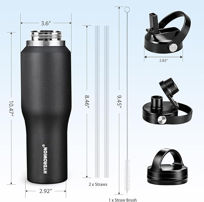 HYDROWION 32oz Stainless Steel Water Bottle, Double Wall Vacuum Insulated Water - Image 5