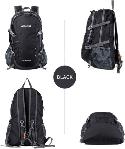 NODLAND Lightweight Backpack Travel 40L Foldable Water-Resistant Daypack - Image 3
