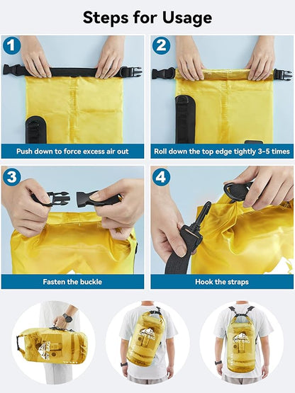 HEETA Dry Bag Waterproof for Women Men, 5L/10L/20L/30L/40L Roll Top Lightweight - Image 5