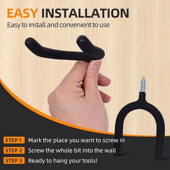 12 Pack Garage Storage System Steel U Hooks - Image 6