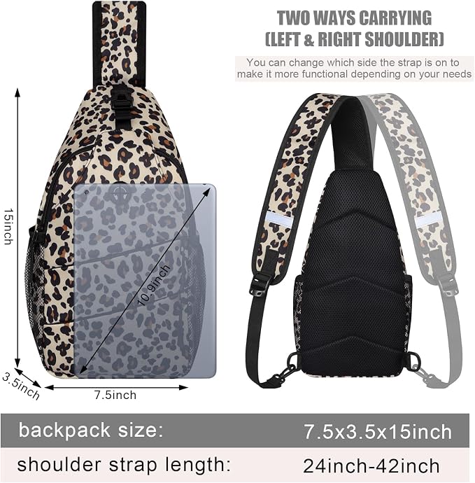 Pritent Crossbody Bags for Women Men Trendy Sling Bag Backpack Casual Chest Bag - Image 2