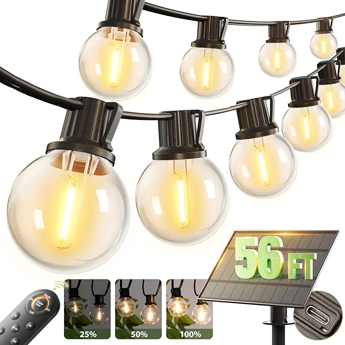 addlon 56FT Solar String Lights Outdoor by addlon