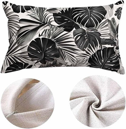 EKOBLA Palm Leaf Decorative Lumber Cushion Case Tropical Jungle Leaf Hand Drown - Image 5