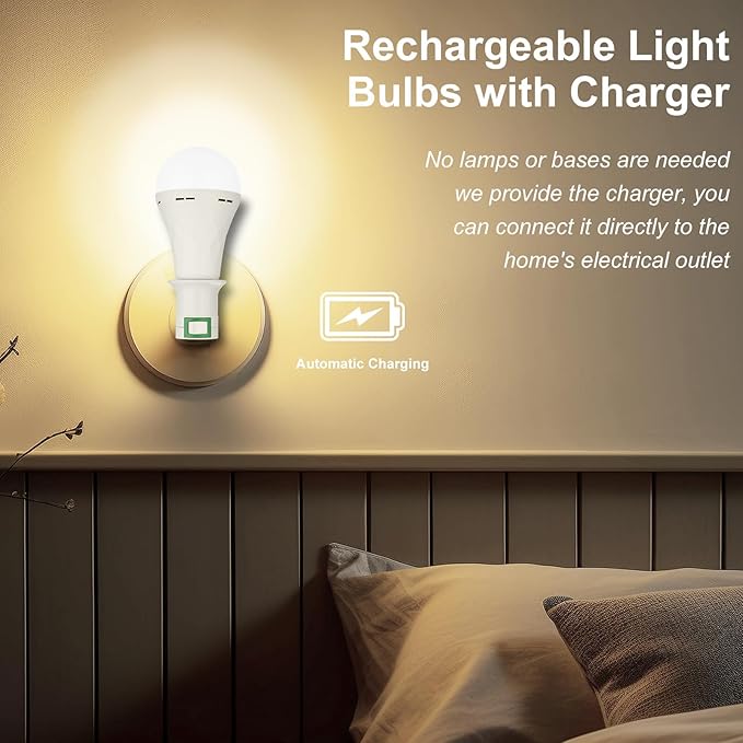 Ostwiki 10 Pack Rechargeable Emergency Light Bulbs, Battery Operated Backup - Image 4
