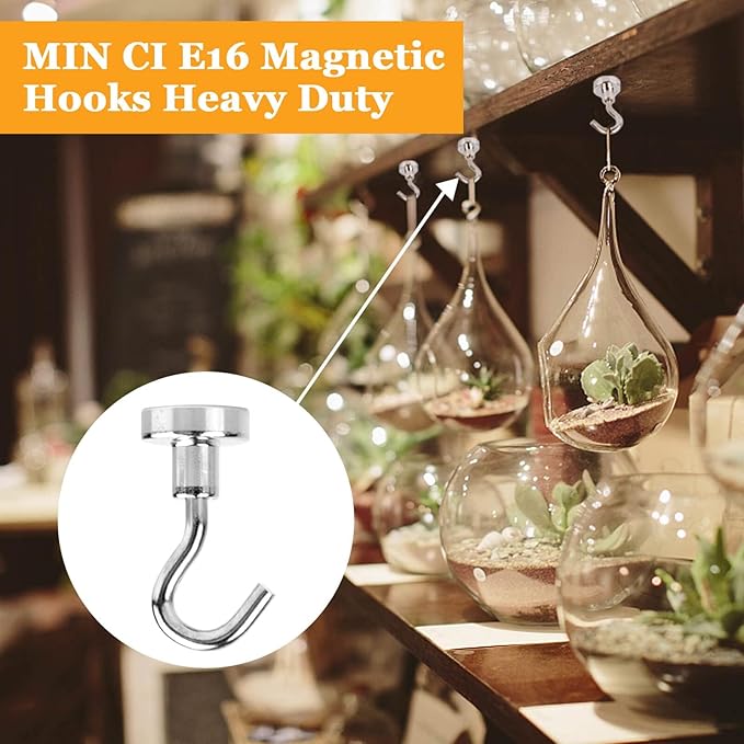 MIN CI 68Pack Super Strong Magnetic Hooks, 25lbs Heavy Duty Magnetic Hook - Image 6