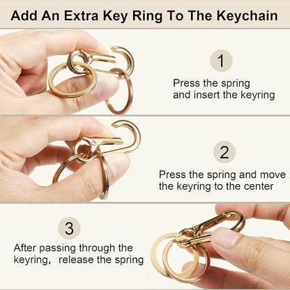 2pcs Metal Keychain Rings, Sturdy Key Chain Ring Carabiner Clip, Key Holder - Image 5