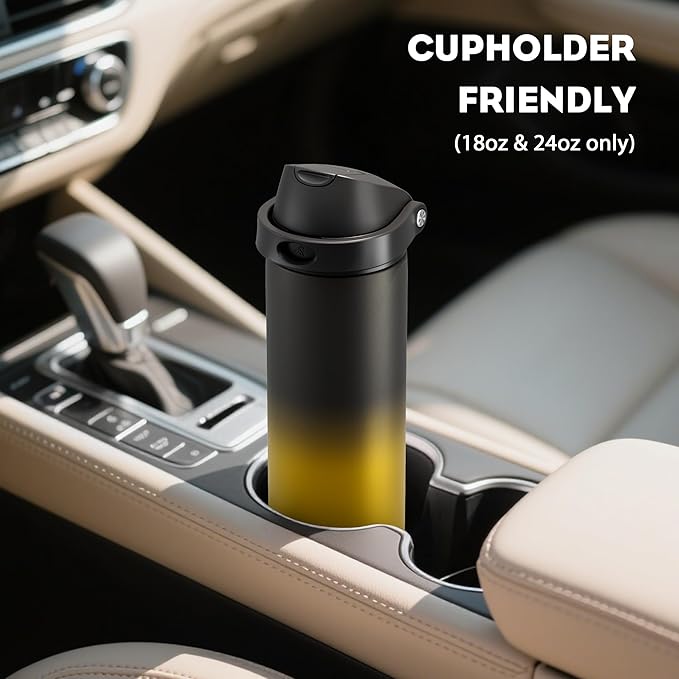 POWCAN 32 oz Insulated Water Bottle: 2-in-1 Push-Button Spout & Quick-Flip - Image 5