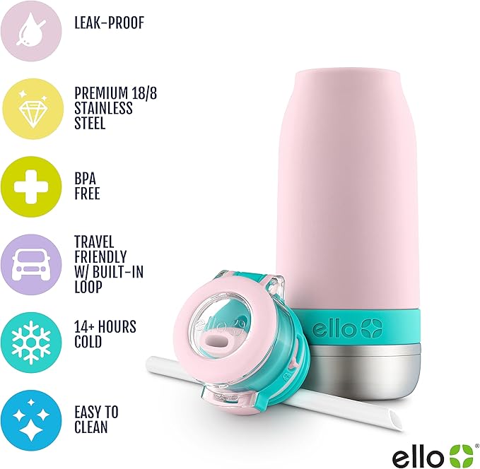 Ello Emma 14oz Vacuum Insulated Stainless Steel Kids Water Bottle - Image 3