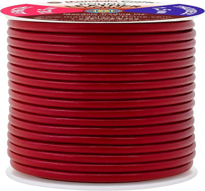 Mandala Crafts Round Genuine Burgundy Leather Cord - Image 2