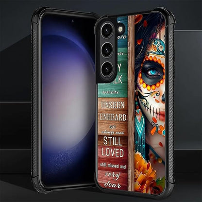 for Samsung Galaxy S23 Case, Sugar Skull Day of Death Halloween Pattern Graphic - Image 2
