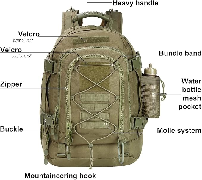 Large Military Bug Out Bag 3 Day Pack Expandable Backpack Army Daypack - Image 5