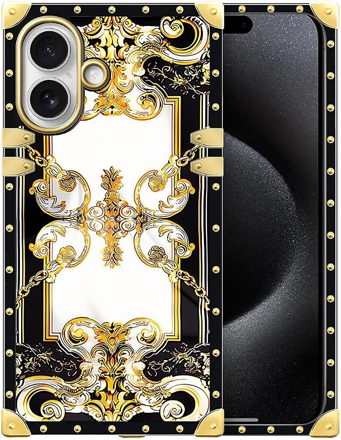 for iPhone 17 Case Luxury Golden Decoration by Unknown