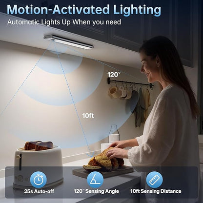 Under Cabinet Lighting, 5 Pack Rechargeable Motion Sensor Light Indoor - Image 3