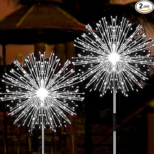 JJGoo Solar Firework Lights, 2 Pack 180 LEDs 2 Lighting Modes Solar Lights by JJGoo