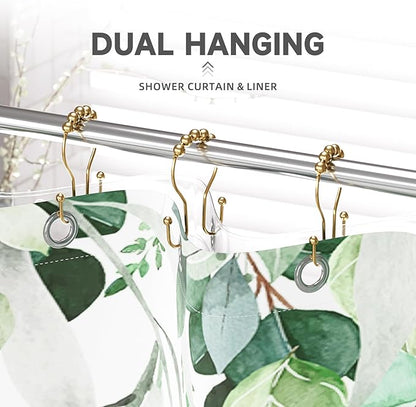 Bathway Shower Curtain Hooks, Shower Curtain Rings Rust Proof Double Hook - Image 7